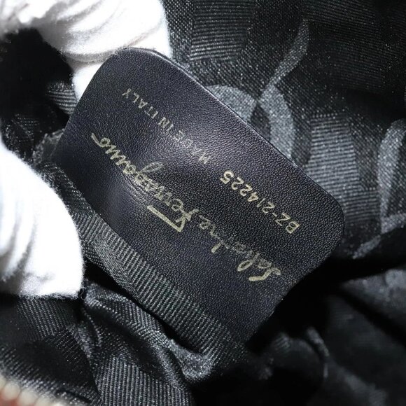 Salvatore Ferragamo Shoulder Bag Canvas Leather Beige Gold Auth bs27826 - Picture 11 of 15